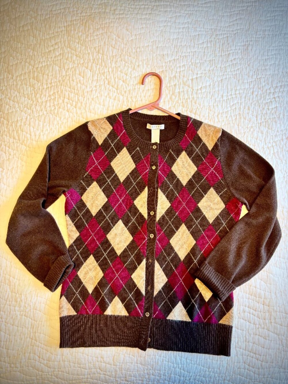 Cashmere brown tartan sweater